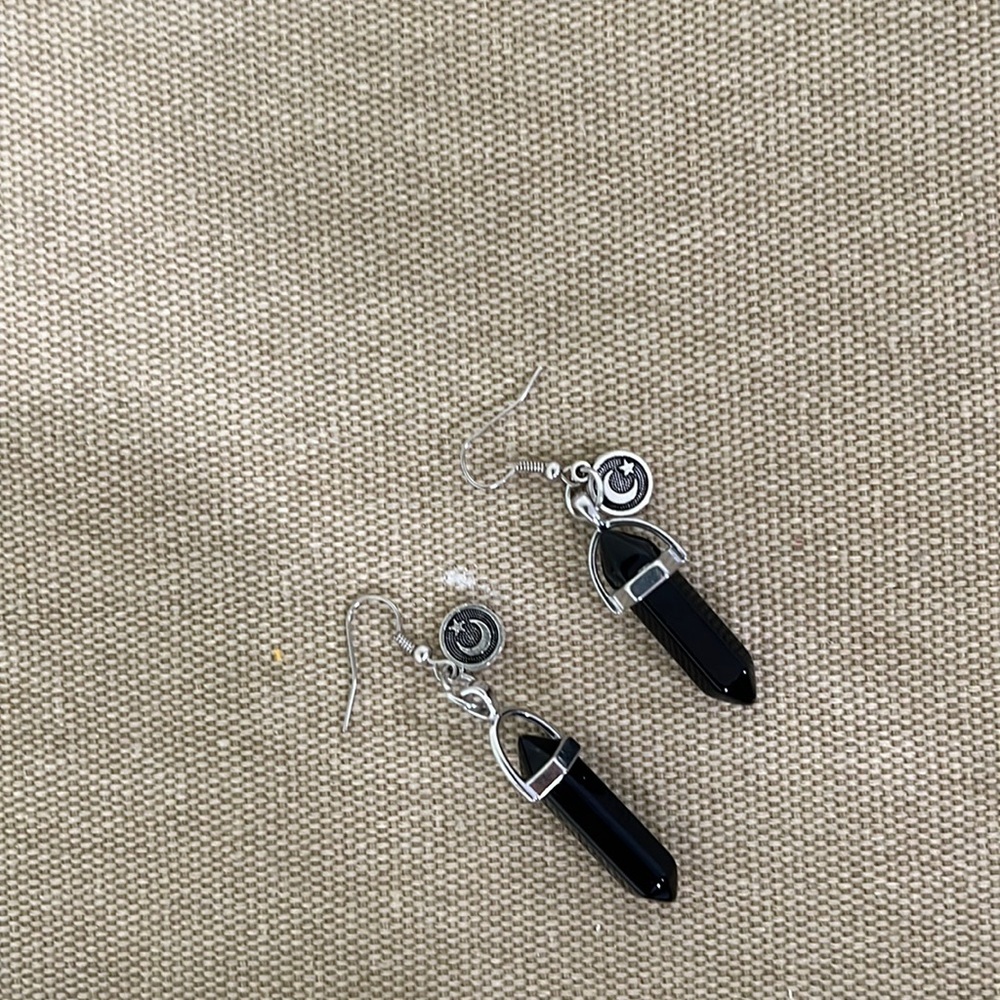 Black Faux Crystals with Moon & Star Charm